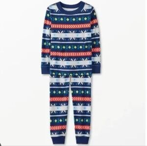HANNA ANDERSSON Navy Blue Scandi Snowflake Pajama Size 10 140